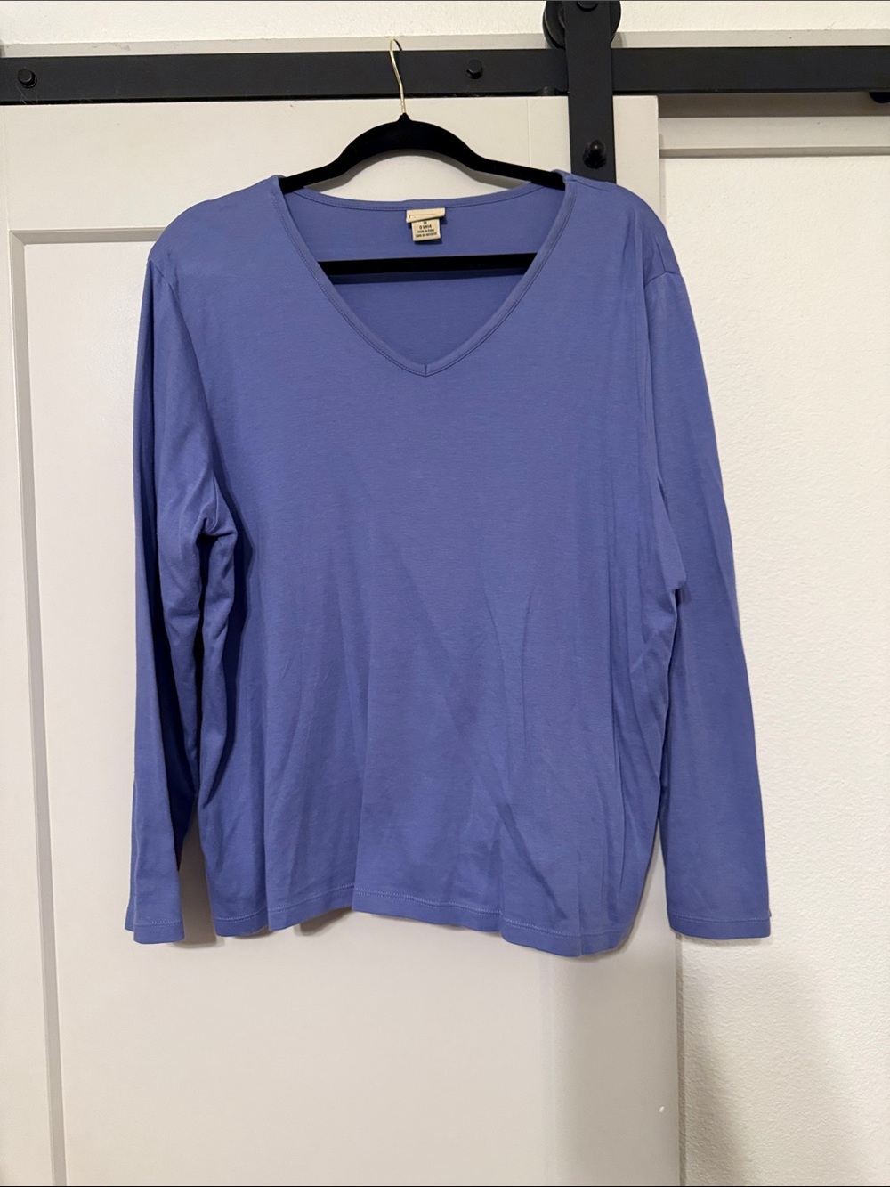 L.L. Bean Lavender V-Neck Long Sleeve Top